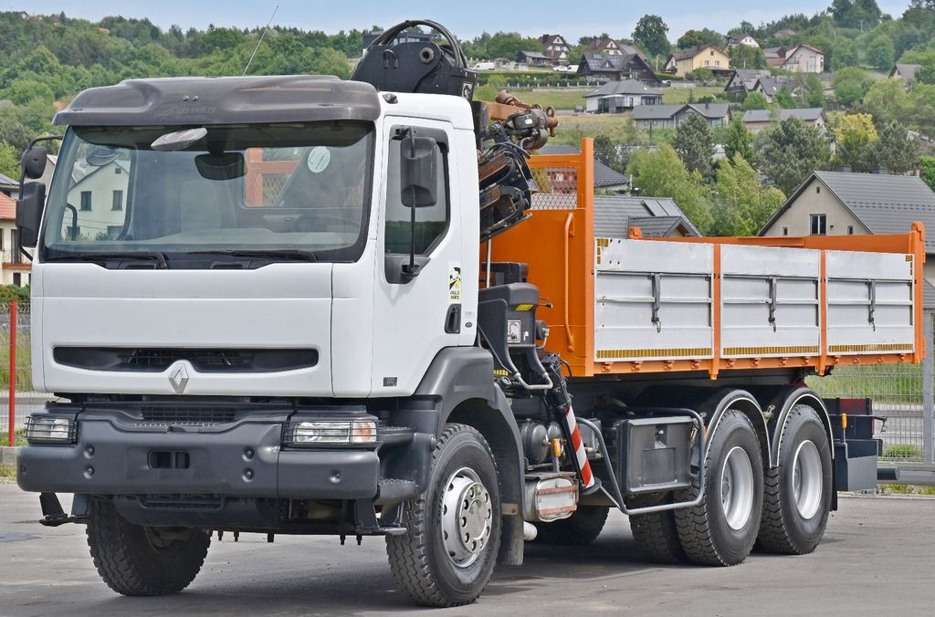 Камион с кран, Самосвал камион Renault KERAX 320*HIAB 122 B-2 HIDUO + FUNK* 6x4: снимка 4