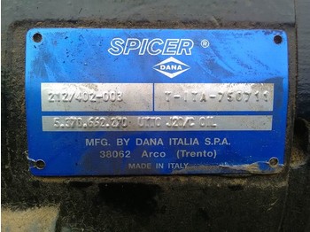 Ос и части за Строителна техника Spicer Dana 212/402-003 - Axle/Achse/As: снимка 3