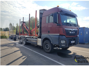 Камион за дърва, Камион с кран MAN TGX33.500: снимка 2