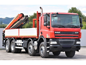 Камион с кран DAF CF 85.410 Pritsche 6,80m + KRAN / FUNK/8x4: снимка 4