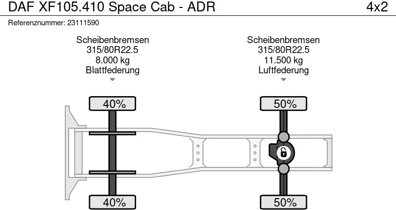 Влекач DAF XF105.410 Space Cab - ADR: снимка 16