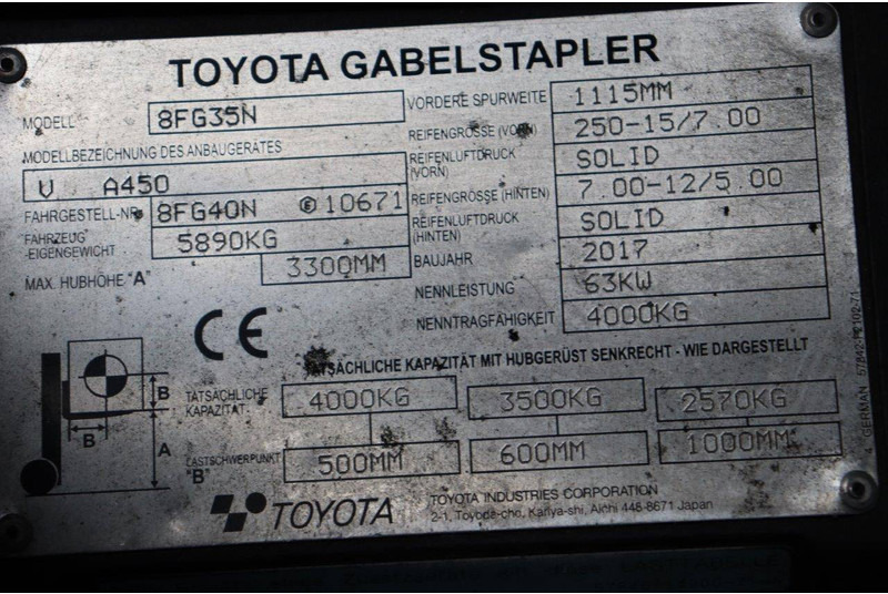 Газокар Toyota 8FG35N: снимка 20